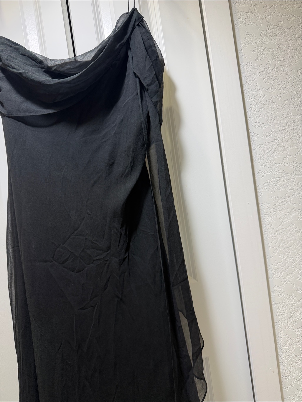 Nwot Laundry By Shelli Segal 100% Silk Cowl Neck Midi Dress Black Size 12